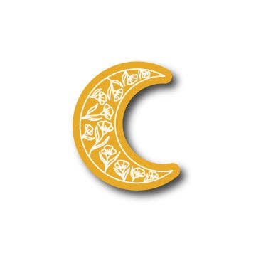 Floral Moon Sticker