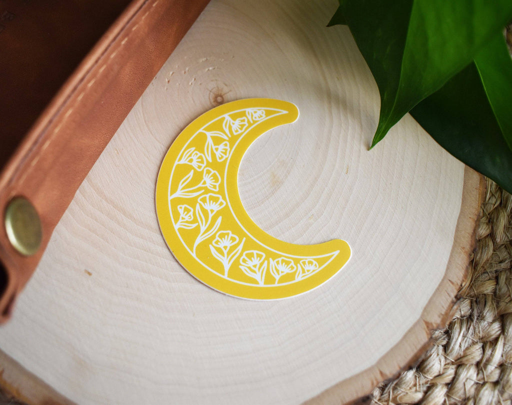Floral Moon Sticker