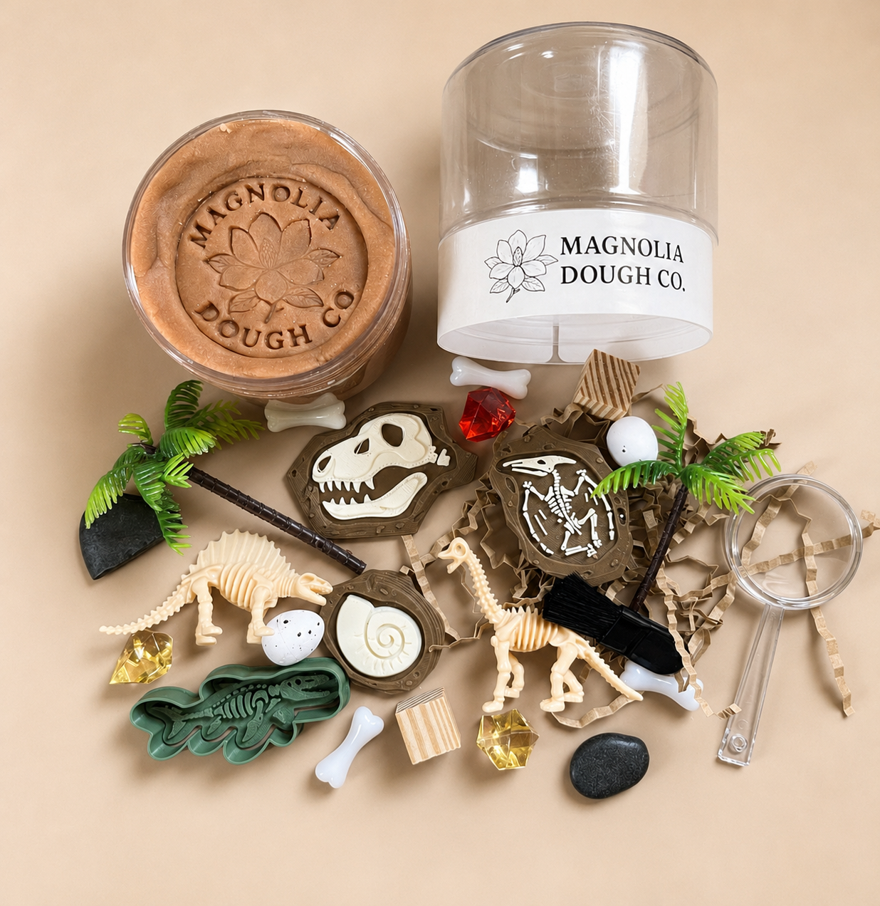 Kids Sensory Play Dough Jar | Dino Fossil Dig | Non Toxic