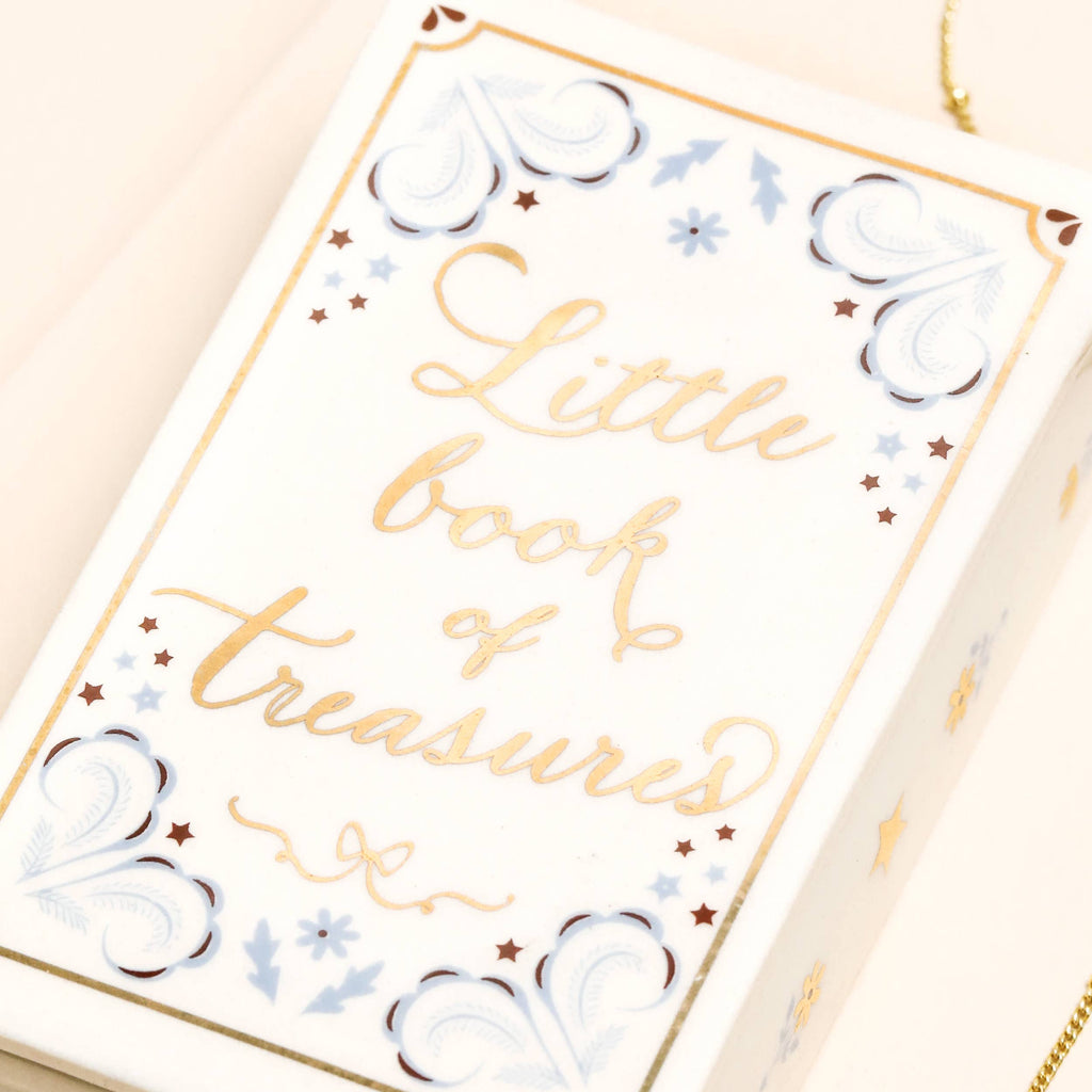 Ceramic 'Little Book of Treasures' Trinket Pot