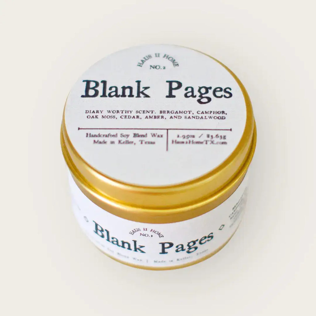 Hand-Poured Candle - Blank Pages