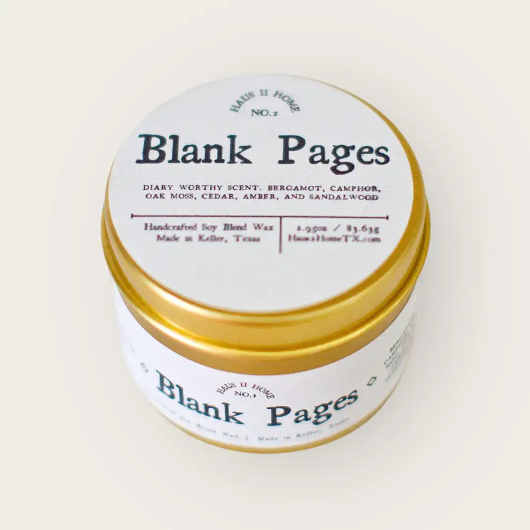 Hand-Poured Candle - Blank Pages