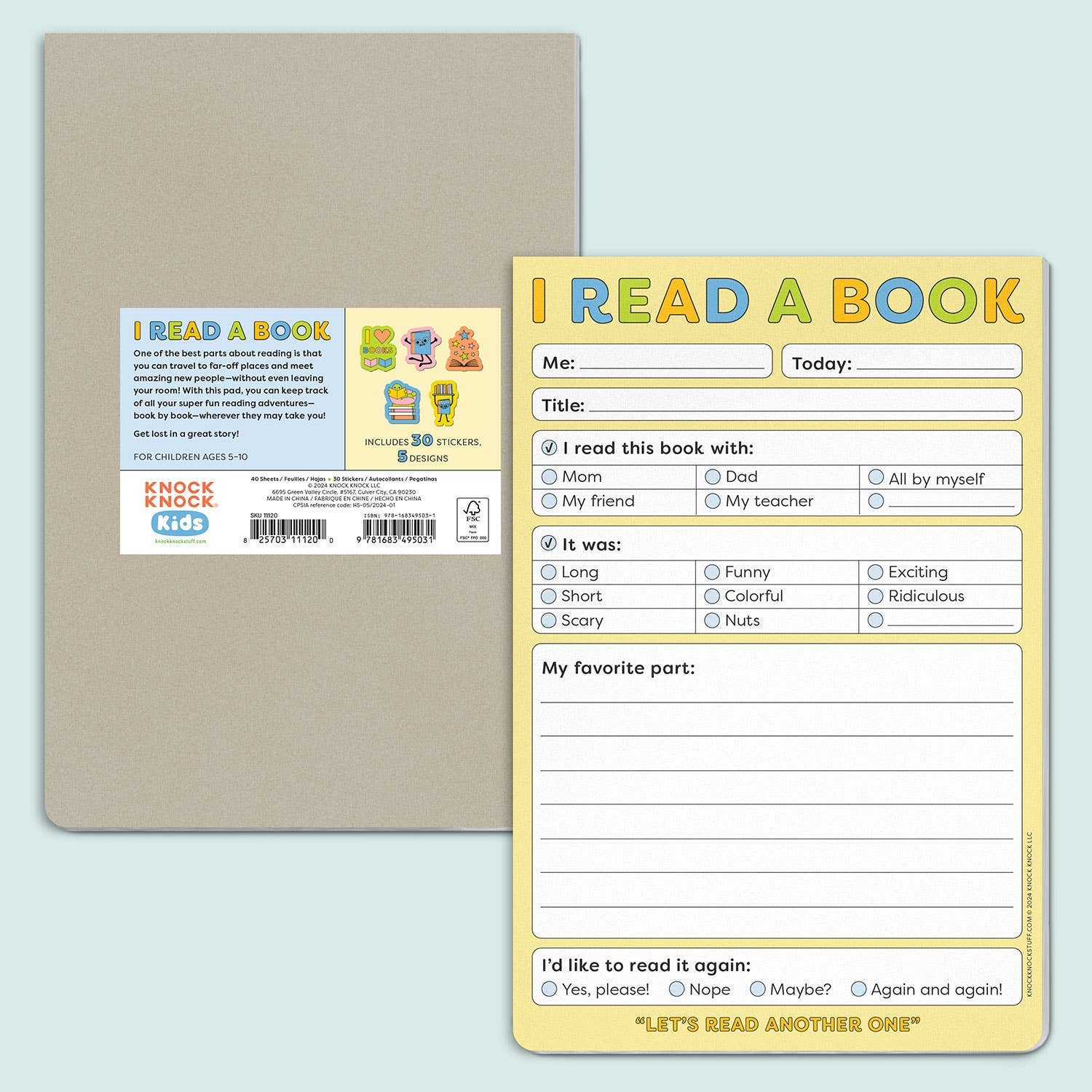 Knock Knock Kids - I Read a Book Playtime Pads