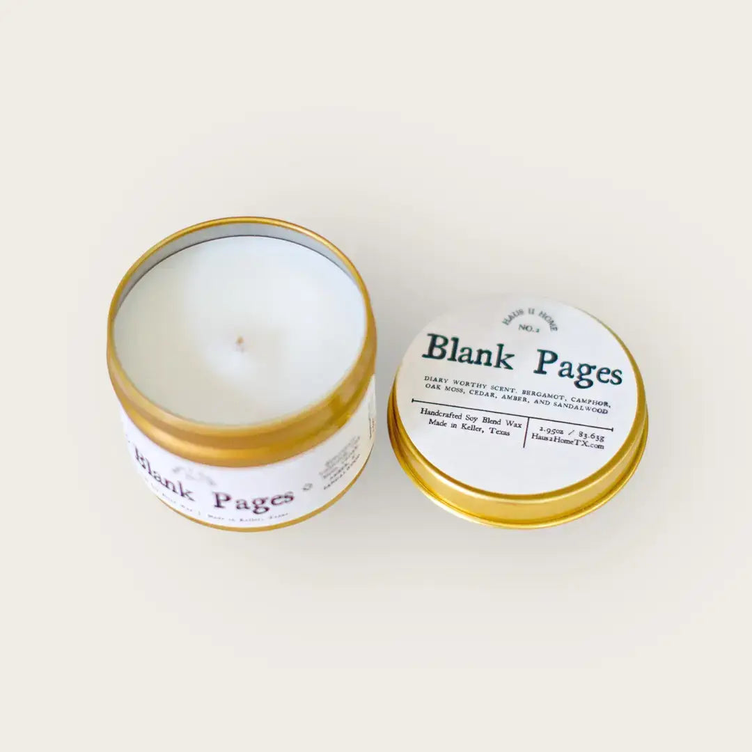 Hand-Poured Candle - Blank Pages